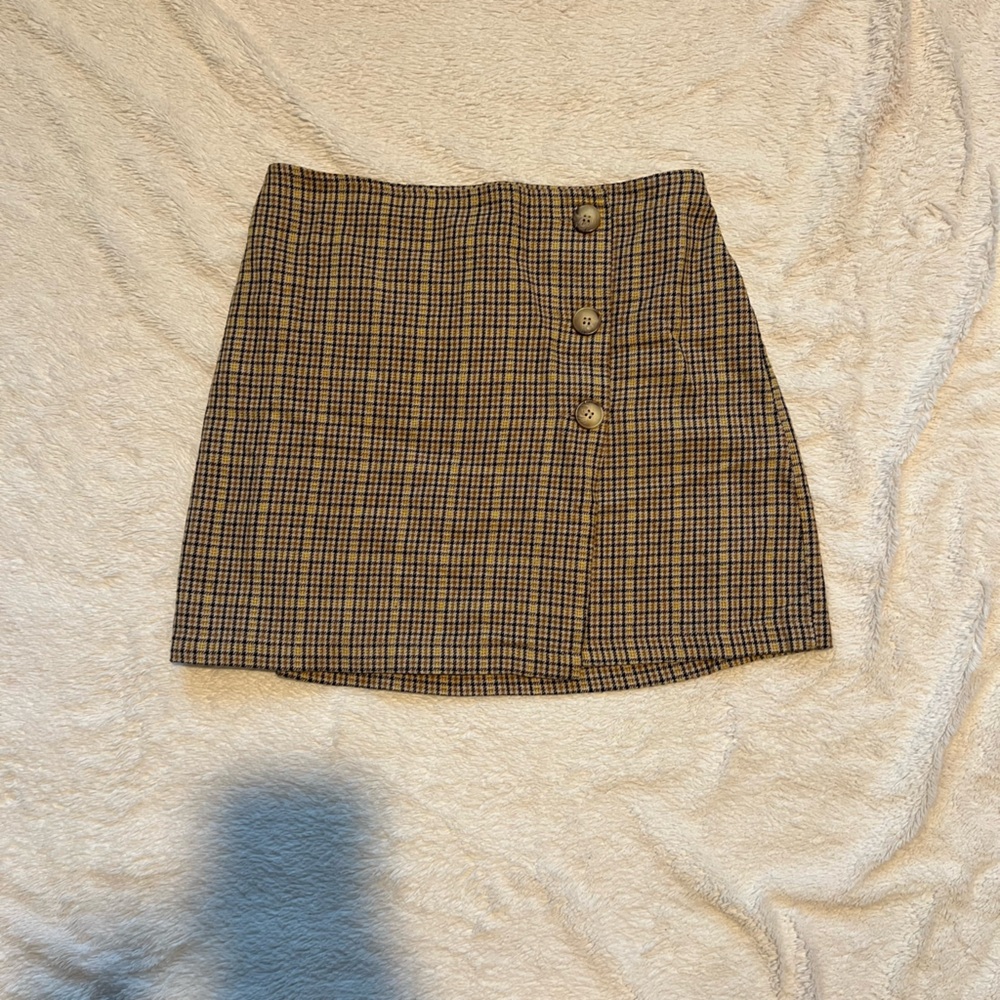 AE Plaid Brown Skirt